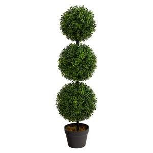 in Artificial Triple Ball Boxwood Topiary