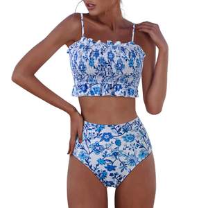 Shirred Bandeau Bikini Cute Two